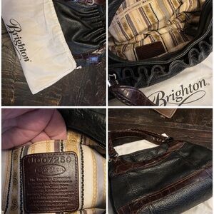 Brighton Black and Brown Leather Briefcase